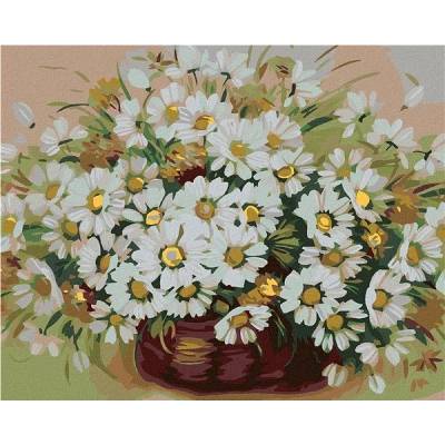 Zuty Malování podle čísel Kytička kopretin 100 x 80 cm bez rámu a bez vypnutí plátna