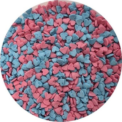 I Love Cakes Cukrové zdobení Růžovo-modré srdce 80 g
