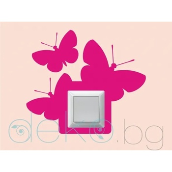 Image 1 of Орнамент с пеперуди за ел. ключ/контакт за стена (комплект 4 бр. ) (2030)