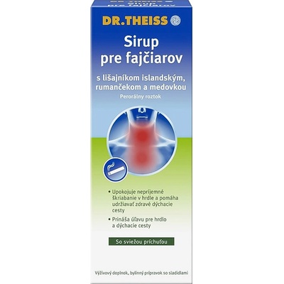 Dr.Theiss Sirup pre fajčiarov s lišajníkom rumančekom a medovkou 250 ml