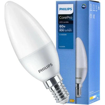 Philips LED žárovka E14 CP B38 FR 7W 60W studená bílá 6500K , svíčka