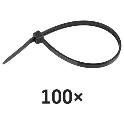 Emos A2843 Sťahovacie pásky čierne 150×3.5mm 100ks A2843 - Pásky sťahovacie - O35mm, 18kg, nylon PA66