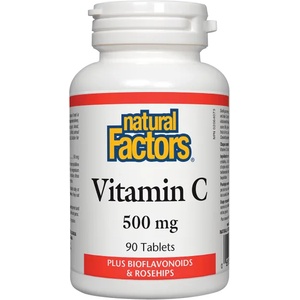Natural Factors Vitamin C, 500 mg, 90 таблетки, Natural Factors (1300 NF)
