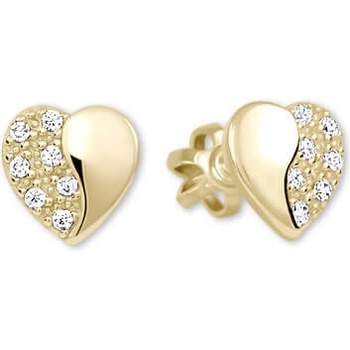 Soliter Zlaté náušnice Srdiečka s kryštálmi 239 001 00878