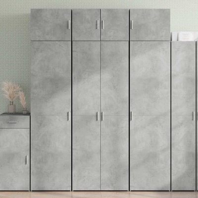 vidaXL Шкаф за съхранение бетонно сив 70x42, 5x225 см инженерно дърво (3281332)