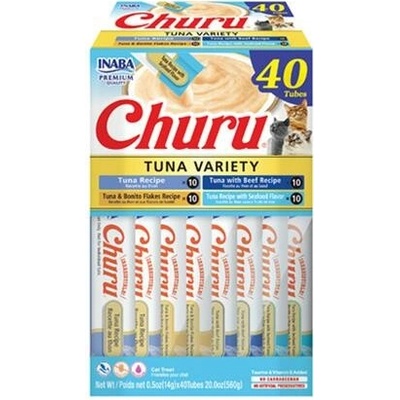 Pamlsok Inaba Churu cat Tuniak 4 príchute 40 túb 560 g