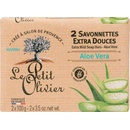 Le Petit Olivier Aloe Vera extra jemnej toaletné mydlo s prírodnými extraktmi 2 x 100 g