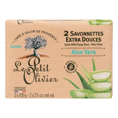 Le Petit Olivier Aloe Vera extra jemnej toaletné mydlo s prírodnými extraktmi 2 x 100 g