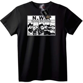 NOONEBRAND Тениска N. W. A Norteños With Attitude - M, White