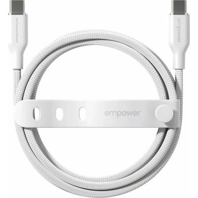 PanzerGlass EM52178 empower 60W opletený nabíjací USB-C na USB-C 1,2m bílý