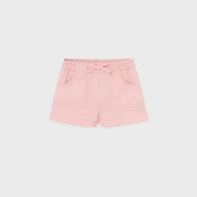 Mayoral Панталон къс плътен памук в бледо розово за бебе момиче Mayoral с джобове