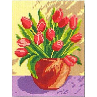 Vyšívací předloha 18x24 Květiny tulipány
