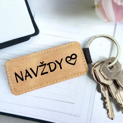 Přívěsek na klíče Ahome Kožená Navždy