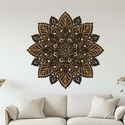 dřevo života 3 vrstvá mandala VDĚČNOSTI Rozměry (cm): 60x60, Zvolte barevný dekor: horský dub-wenge