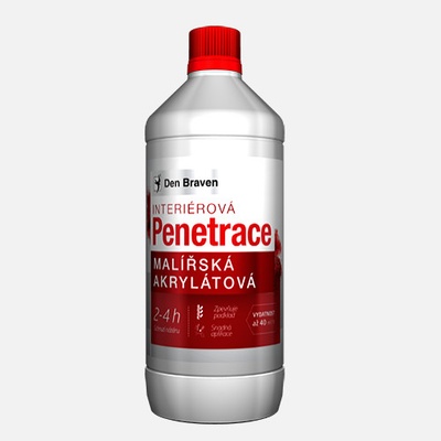 Den Braven Den Braven - Maliarska akrylátova penetrácia, fľaša, 1 liter, mliečne biela