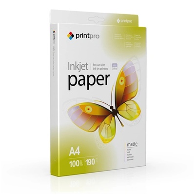 ColorWay Фотохартия COLORWAY, PrintPro matt, 190 г/м, A4, 100 бр. (PME190100A4) (PME190100A4)