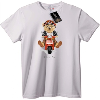 NOONEBRAND Тениска Язди Мечка - 2XL, White