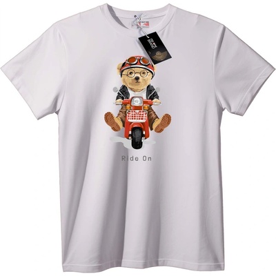 NOONEBRAND Тениска Язди Мечка - 2XL, White