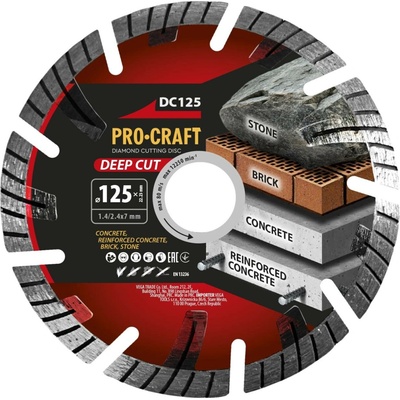 Procraft DC125 Deep Cut - diamantový řezný kotouč