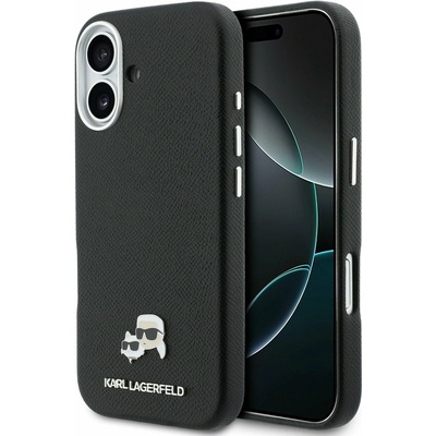 KARL LAGERFELD PU Karl and Choupette Heads Pins MagSafe Задний Чехол для iPhone 17 Black Karl Lagerfeld | Cheren | МЪЖЕ | UNI