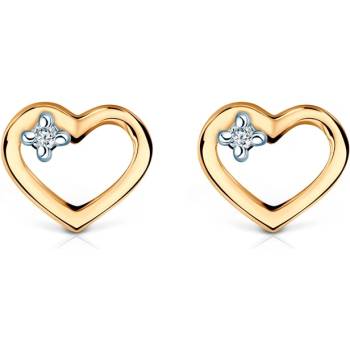 SAVICKI Обеци със сърце Savicki: злато, диамант