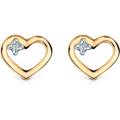 SAVICKI Обеци със сърце Savicki: злато, диамант