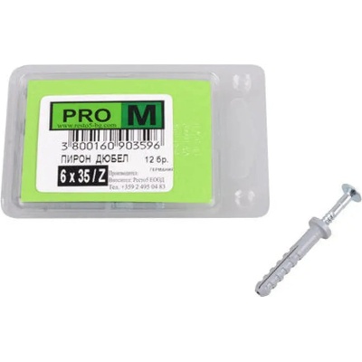 Pro m ПИРОН-ДЮБЕЛ Ф6Х35ММ 12 БРОЯ pro m (3800160903596)