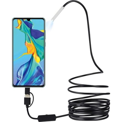 Inskam 107 USB-C/MicroUSB/USB endoskop 3,9 mm, 720p, pevná dĺžka kábla 5 m 107-3.9mm-5m