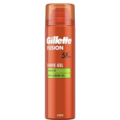 Gillette Fusion Sensitive Shave Gel успокояващ и хидратиращ гел за бръснене 200 ml за мъже