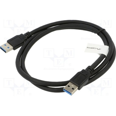 Lanberg CA-USBA-30CU-0010-BK USB 3.0, USB A vidlice, z obou stran, niklovaný, 1m, černý
