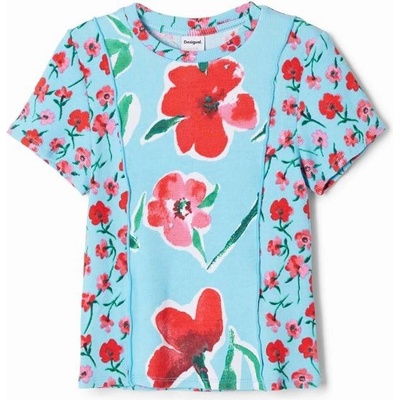 tričko Desigual Daisy turquesa