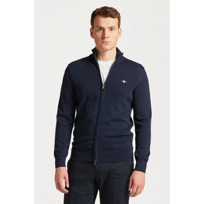 Gant sveter casual cotton zip cardigan modrá