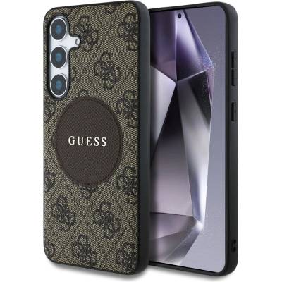 GUESS Калъф Guess 4G Round Patch Classic Logo MagSafe за Samsung Galaxy S25 Plus кафяв (3666339448967)
