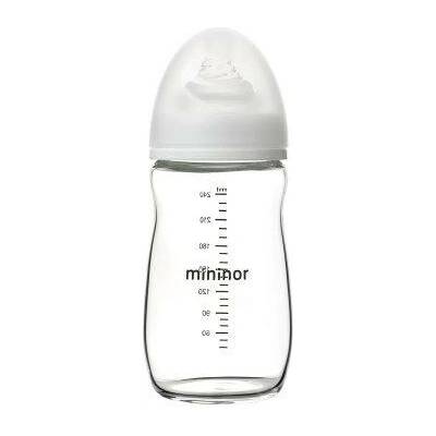 Mininor sklenená dojčenská fľaša 240 ml
