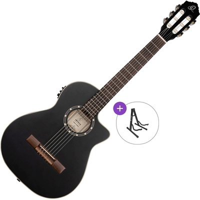 Ortega Guitars RCE125SBK-3/4 Basic SET 3/4 Satin Black Класическа китара с предусилвател