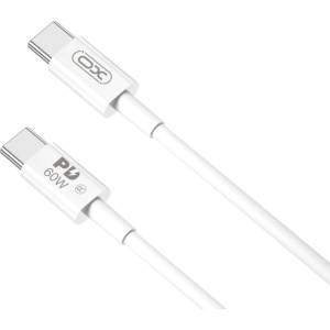 XO Кабел за зареждане и пренос на данни XO cable NB-Q190A PD USB-C - USB-C 1, 0m 60W, Бял (Q190A)