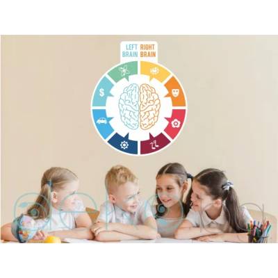 Функциите в мозъка - steam образователен стикер за стена (1613)