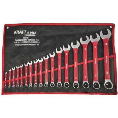Kraft & Dele Sada plochých očkových klíčů 17 kusů CRV 6–36 mm KD11051