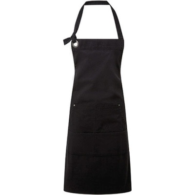 Premier Workwear Pracovná zástera za krk s vreckami PR137 Black 72 x 86 cm