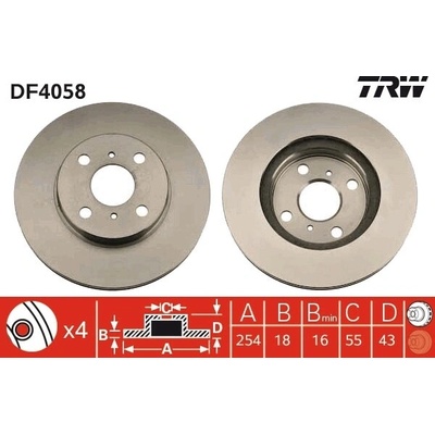 Brzdový kotúč TRW DF4058