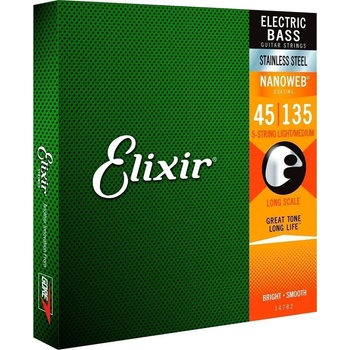 Elixir 14782 NanoWeb Light/Medium 45-135 Струни за 5-струнна бас китара