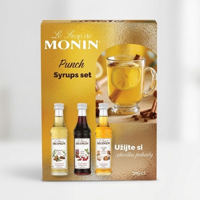 Sada sirupů Monin Punch perník, griotka a skořicová rolka 3 x 50 ml