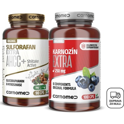 CarnoMed Sulforafan EXTRA AHCC 90 kapsúl + Karnozín EXTRA P&S 100 kapsúl