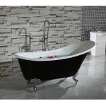 Inter Ceramic ретро свободностояща акрилна вана черно-бяла 162.5x69.5 см (LB 1784 B)