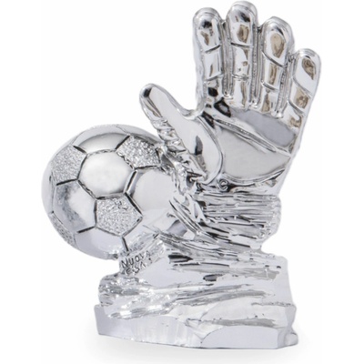 Fotbalová trofej v luxusním provedení výška 14 cm stříbrná