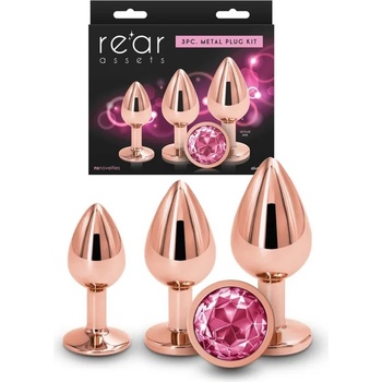 Алуминиеви анални плъгове, 3 броя - Rear Assets Rose Gold (NSTOYS0969)