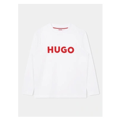Hugo detská bavlnená košeľa s dlhým rukávom G25131.102.108 biela