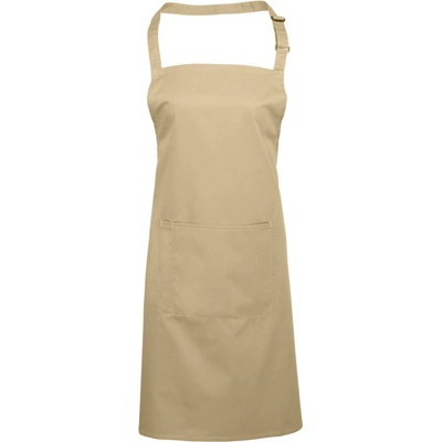 Premier Zástěra Colours PR 154 s laclem a kapsou na břiše COT-39015455599 Khaki