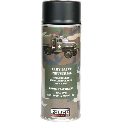 FOSCO Barva ARMY ve spreji 400ml RAL 9021 ČERNÁ matná