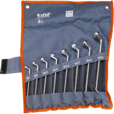 Extol Premium Kľúče očkové vyhnuté 8-dielna sada 6-22mm 6219